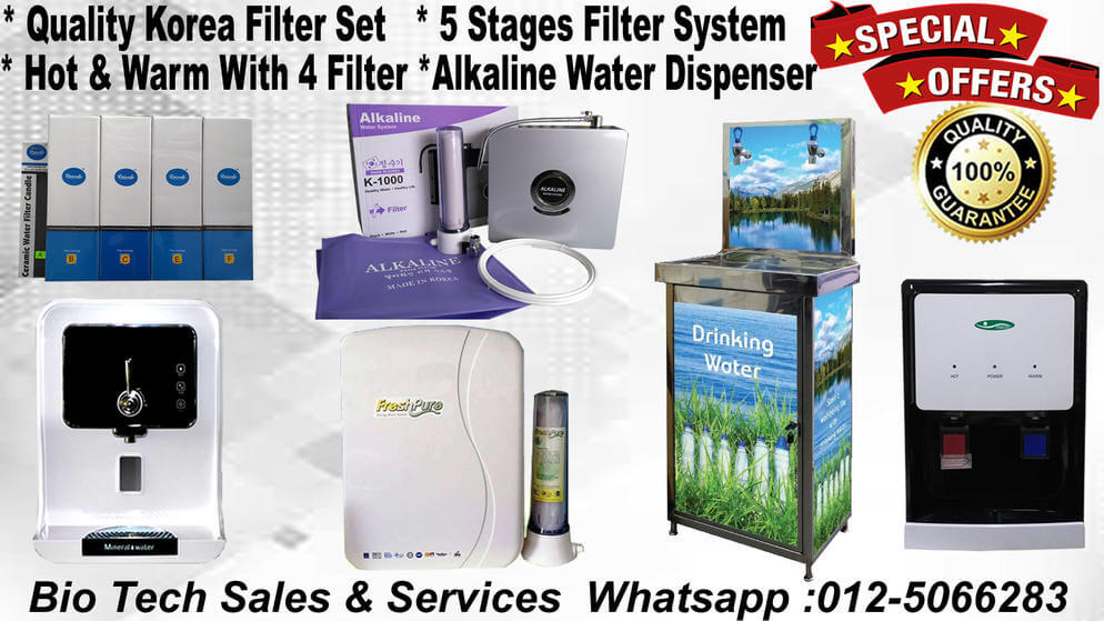 Quality Korea Filter Set, 5 Stages Filter System, Hot & Warm With 4 Filter, Alkaline Water Dispenser