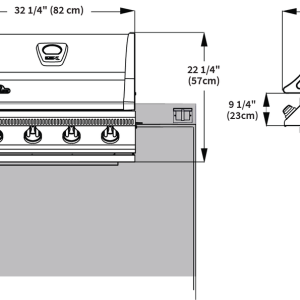 BUILT-IN LEX 485 (STAINLESS STEEL) GAS GRILL HEAD_Dimensions