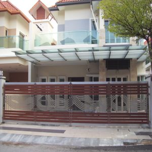 Folding Gate with Aluminium Wood