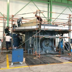 SCAFFOLDING FOR 200-TON GEARBOX